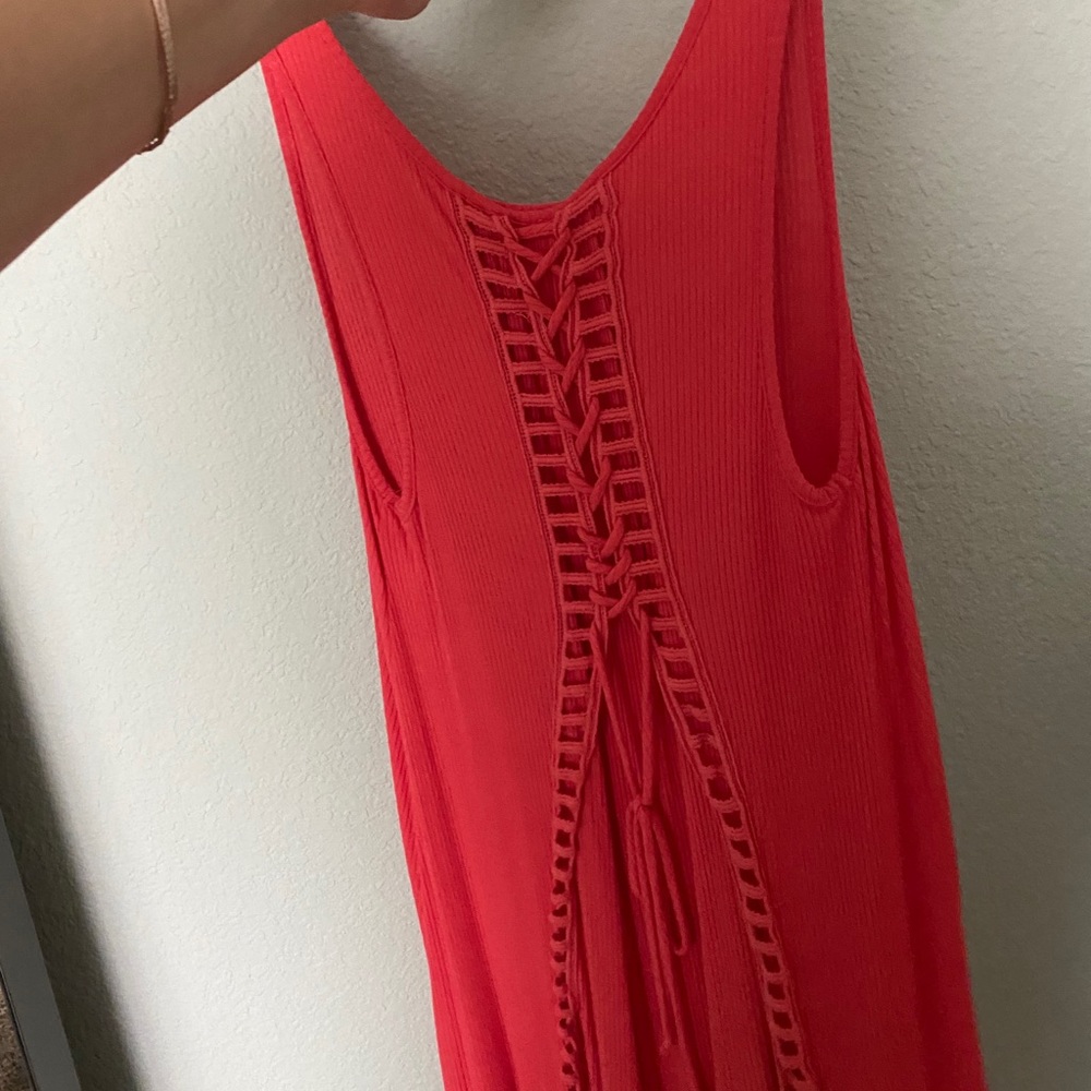 coral swing dress